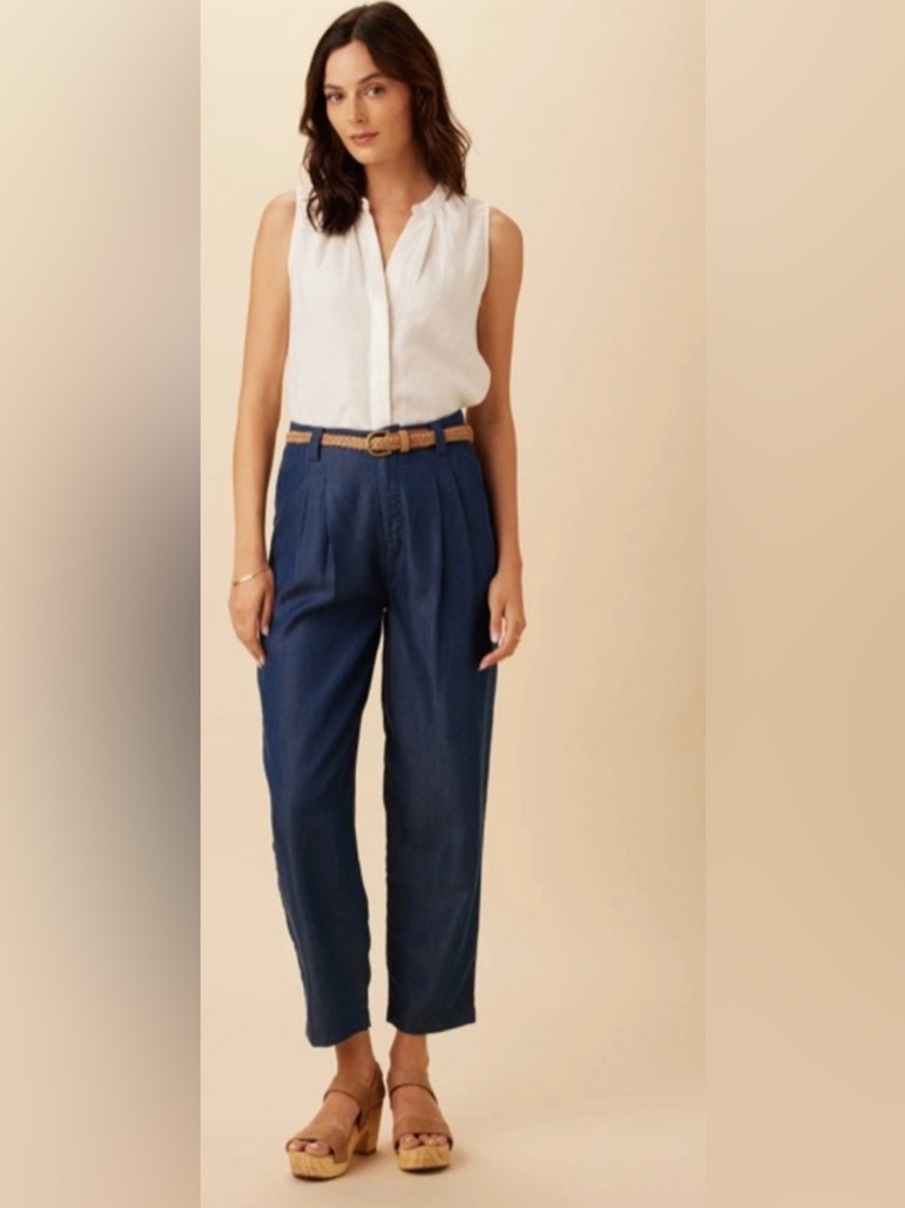 Amour Vert || Larisa‎ Denim Tencel Pant in Indigo Blue XS NWT
